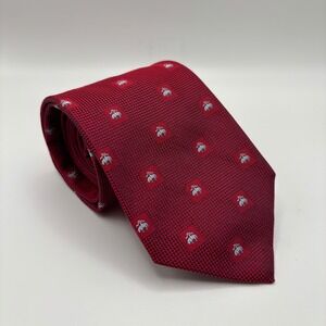 Brooks Brothers Italian Silk Made In USA Red Gold Fleece Logo Size 59"x3.25" NWT